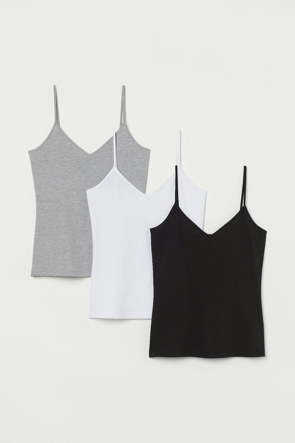 V-neck straptop 3-p